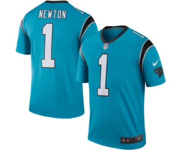 Men's Carolina Panthers #1 Cam Newton Nike Blue Color Rush Legend Jersey