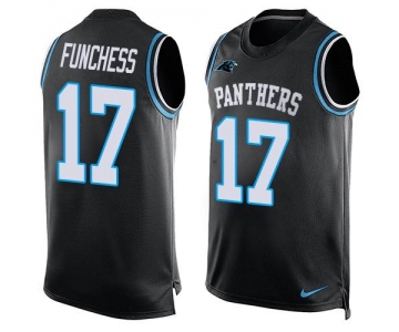Men's Carolina Panthers #17 Devin Funchess Black Hot Pressing Player Name & Number Nike NFL Tank Top Jersey