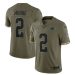 Men's Carolina Panthers #2 D. Moore 2022 Olive Salute To Service Limited Stitched Jersey
