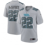 Men's Carolina Panthers #22 Christian McCaffrey Gray Atmosphere Fashion Stitched Game Jersey