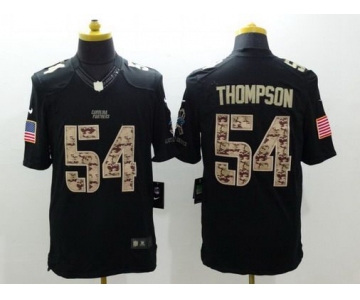Men's Carolina Panthers #54 Shaq Thompson Black Salute To Service NFL Nike Limited Jersey