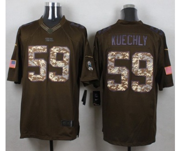 Men's Carolina Panthers #59 Luke Kuechly Green Salute To Service 2015 NFL Nike Limited Jersey
