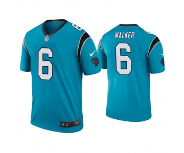Men's Carolina Panthers #6 P.J. Walker Color Rush Legend Blue Nike Jersey