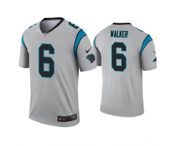 Men's Carolina Panthers #6 P.J. Walker Silver Inverted Legend Nike Jersey