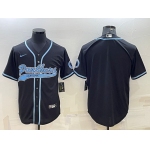 Men's Carolina Panthers Blank Black With Patch Cool Base Stitched Baseball Jersey