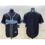 Men's Carolina Panthers Blank Black With Patch Cool Base Stitched Baseball Jersey
