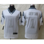 Nike Carolina Panthers #1 Cam Newton Platinum White Limited Jersey