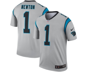 Nike Carolina Panthers 1 Cam Newton Silver Inverted Legend Jersey