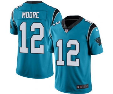 Nike Carolina Panthers #12 DJ Moore Blue Alternate Men's Stitched NFL Vapor Untouchable Limited Jersey