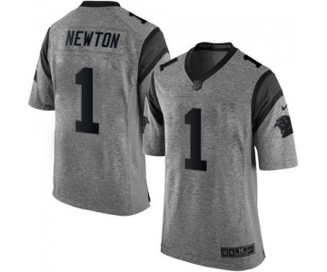 Nike Panthers #1 Cam Newton Gray Men's Stitched NFL Limited Gridiron Gray Jersey