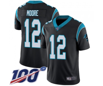 Nike Panthers #12 DJ Moore Black Team Color Men's Stitched NFL 100th Season Vapor Limited Jersey