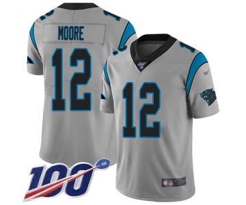 Nike Panthers #12 DJ Moore Silver Men's Stitched NFL Limited Inverted Legend 100th Season Jersey