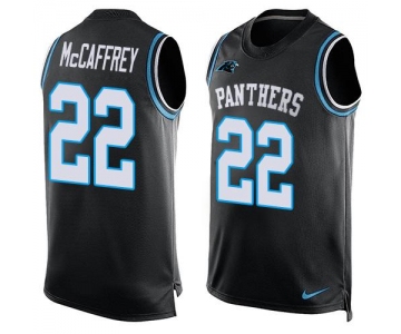 Nike Panthers #22 Christian McCaffrey Black Team Color Men's Stitched NFL Limited Tank Top Jersey
