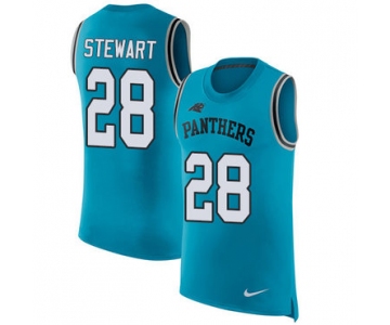 Nike Panthers #28 Jonathan Stewart Blue Alternate Men's Stitched NFL Limited Rush Tank Top Jersey