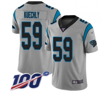 Nike Panthers #59 Luke Kuechly Silver Men's Stitched NFL Limited Inverted Legend 100th Season Jersey