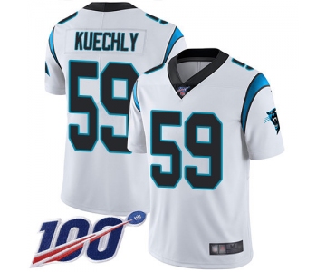 Panthers #59 Luke Kuechly White Men's Stitched Football 100th Season Vapor Limited Jersey