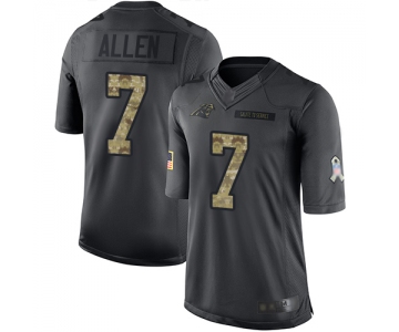 Panthers #7 Kyle Allen Black Men's Stitched Football Limited 2016 Salute to Service Jersey