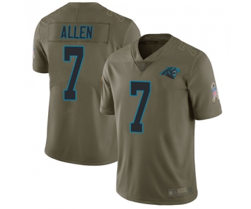 Panthers #7 Kyle Allen Olive Men's Stitched Football Limited 2017 Salute To Service Jersey