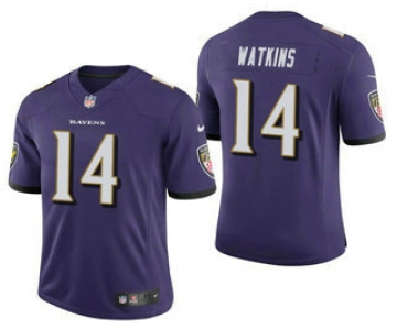 Men's Baltimore Ravens #14 Sammy Watkins Purple 2021 Vapor Untouchable Stitched NFL Nike Limited Jersey