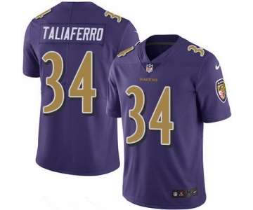 Men's Baltimore Ravens #34 Lorenzo Taliaferro Purple 2016 Color Rush Stitched NFL Nike Limited Jersey