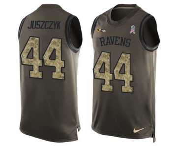 Men's Baltimore Ravens #44 Kyle Juszczyk Green Salute to Service Hot Pressing Player Name & Number Nike NFL Tank Top Jersey