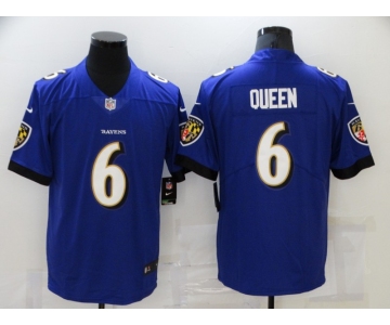 Men's Baltimore Ravens #6 Patrick Queen Purple 2021 Vapor Untouchable Stitched NFL Nike Limited Jersey