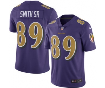 Men's Baltimore Ravens #89 Steve Smith Sr Nike Purple Color Rush Limited Jersey