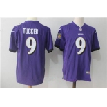 Men's Baltimore Ravens #9 Justin Tucker Purple Team Color Stitched NFL Nike Game Jersey