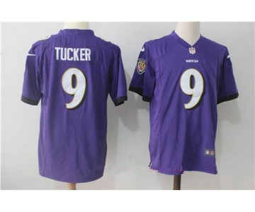 Men's Baltimore Ravens #9 Justin Tucker Purple Team Color Stitched NFL Nike Game Jersey
