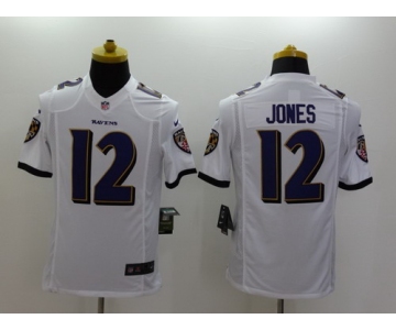 Nike Baltimore Ravens #12 Jacoby Jones 2013 White Limited Jersey