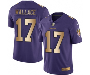 Nike Baltimore Ravens #17 Mike Wallace Purple Men's Stitched NFL Limited Gold Rush Jersey