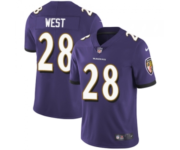 Nike Baltimore Ravens #28 Terrance West Purple Team Color Men's Stitched NFL Vapor Untouchable Limited Jersey