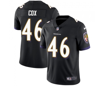 Nike Baltimore Ravens #46 Morgan Cox Black Alternate Men's Stitched NFL Vapor Untouchable Limited Jersey