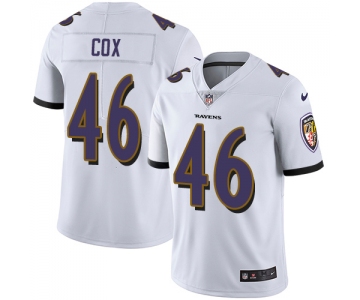 Nike Baltimore Ravens #46 Morgan Cox White Men's Stitched NFL Vapor Untouchable Limited Jersey