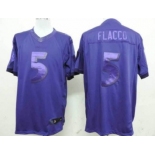 Nike Baltimore Ravens #5 Joe Flacco Drenched Limited Purple Jersey