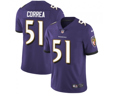 Nike Baltimore Ravens #51 Kamalei Correa Purple Team Color Men's Stitched NFL Vapor Untouchable Limited Jersey