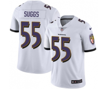 Nike Baltimore Ravens #55 Terrell Suggs White Men's Stitched NFL Vapor Untouchable Limited Jersey