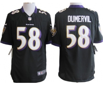 Nike Baltimore Ravens #58 Elvis Dumervil Black Limited Jersey