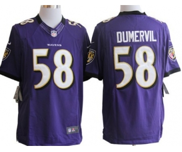 Nike Baltimore Ravens #58 Elvis Dumervil Purple Limited Jersey