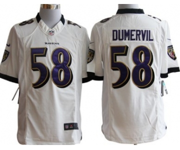 Nike Baltimore Ravens #58 Elvis Dumervil White Limited Jersey