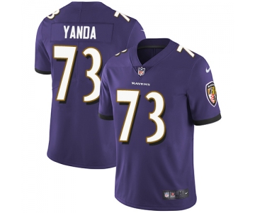 Nike Baltimore Ravens #73 Marshal Yanda Purple Team Color Men's Stitched NFL Vapor Untouchable Limited Jersey