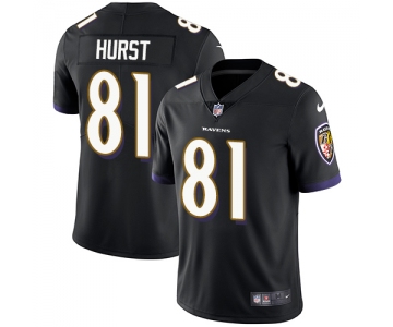 Nike Baltimore Ravens #81 Hayden Hurst Black Alternate Men's Stitched NFL Vapor Untouchable Limited Jersey