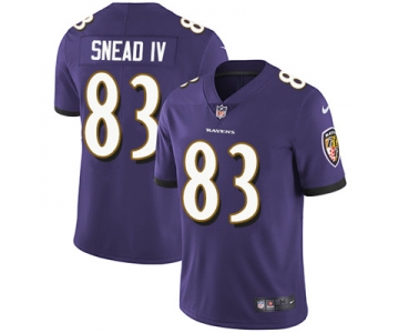 Nike Baltimore Ravens #83 Willie Snead IV Purple Team Color Men's Stitched NFL Vapor Untouchable Limited Jersey