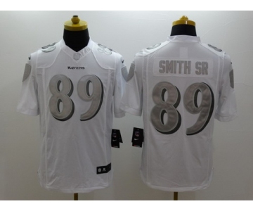 Nike Baltimore Ravens #89 Steve Smith Sr Platinum White Limited Jersey