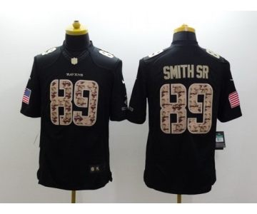 Nike Baltimore Ravens #89 Steve Smith Sr Salute to Service Black Limited Jersey