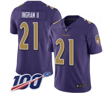 Nike Ravens #21 Mark Ingram II Purple Men's Stitched NFL Limited Rush 100th Season Jersey