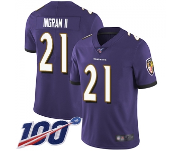 Nike Ravens #21 Mark Ingram II Purple Team Color Men's Stitched NFL 100th Season Vapor Limited Jersey