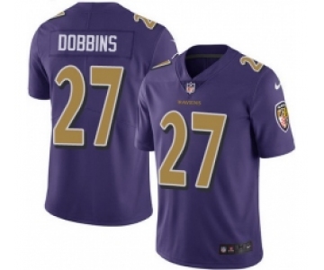 Nike Ravens 27 J K Dobbins Purple Men Stitched NFL Limited Rush Jersey