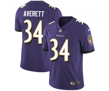 Nike Ravens #34 Anthony Averett Purple Team Color Men's Stitched NFL Vapor Untouchable Limited Jersey