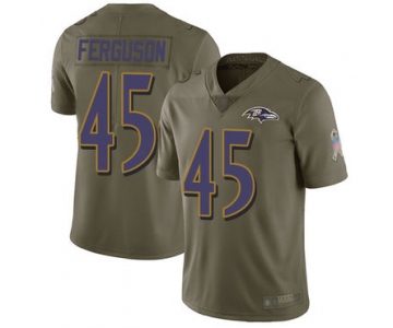 Ravens #45 Jaylon Ferguson Olive Men's Stitched Football Limited 2017 Salute To Service Jersey